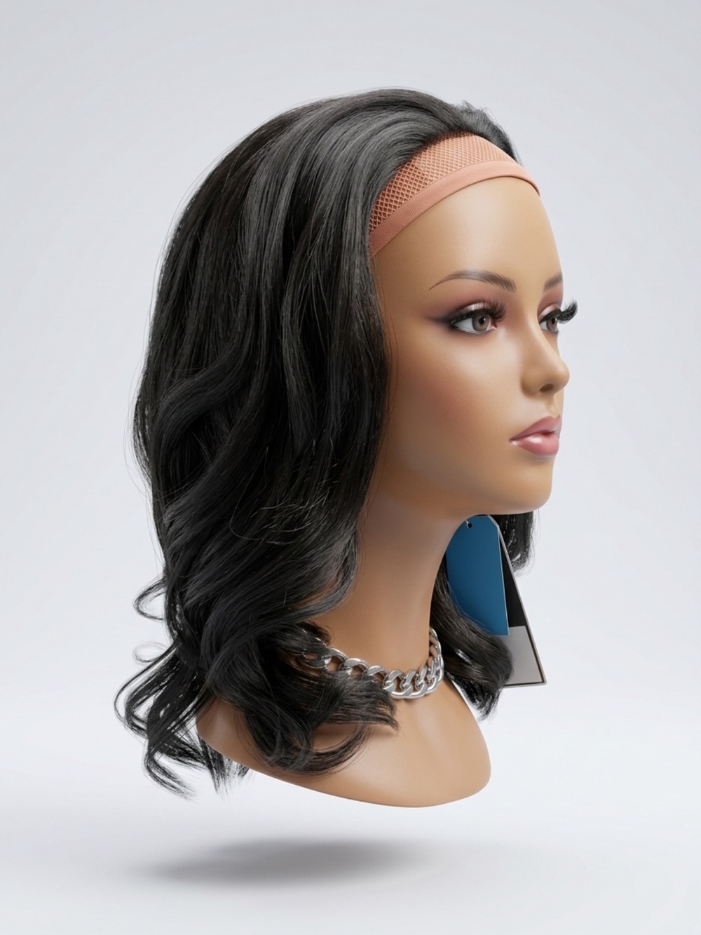 Black Wavy Half Wig – Sleek Natural-Look Hair